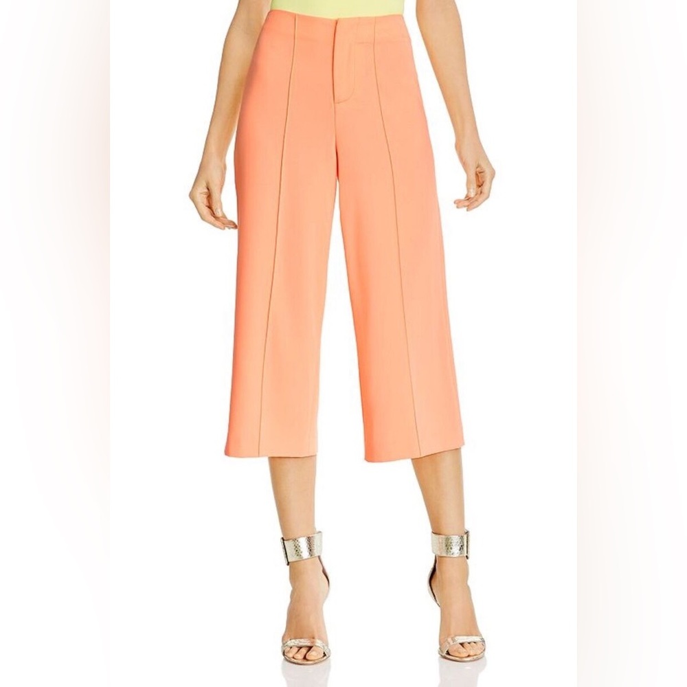 NWT Alice + Olivia Wide‎ Leg Cropped Pants Orange Peach Size 6